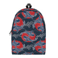 Japanese Koi Carp Fish Pattern Print School Backpack