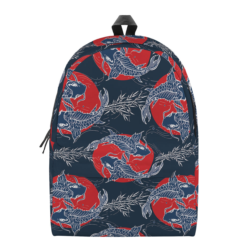 Japanese Koi Carp Fish Pattern Print Backpack