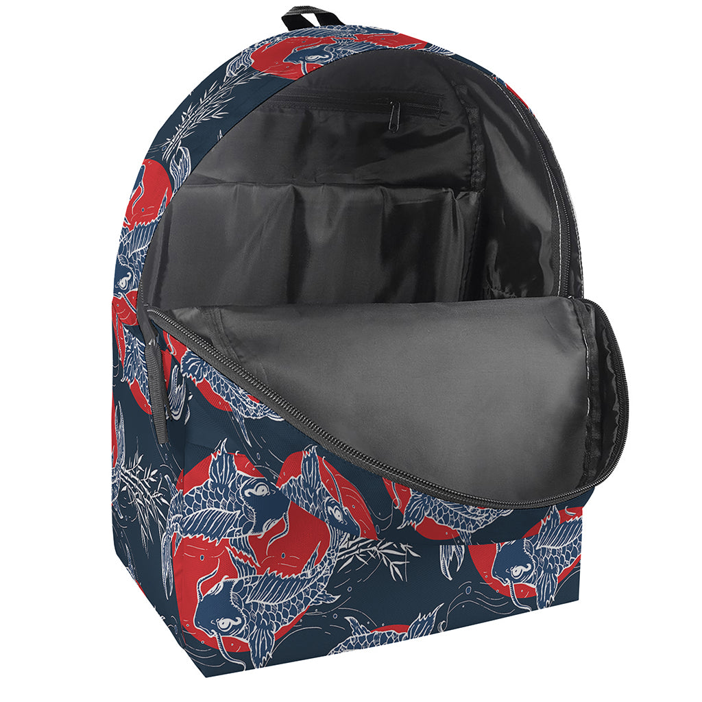 Japanese Koi Carp Fish Pattern Print Backpack