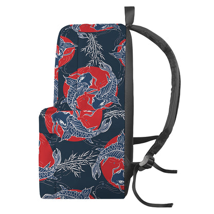 Japanese Koi Carp Fish Pattern Print Backpack