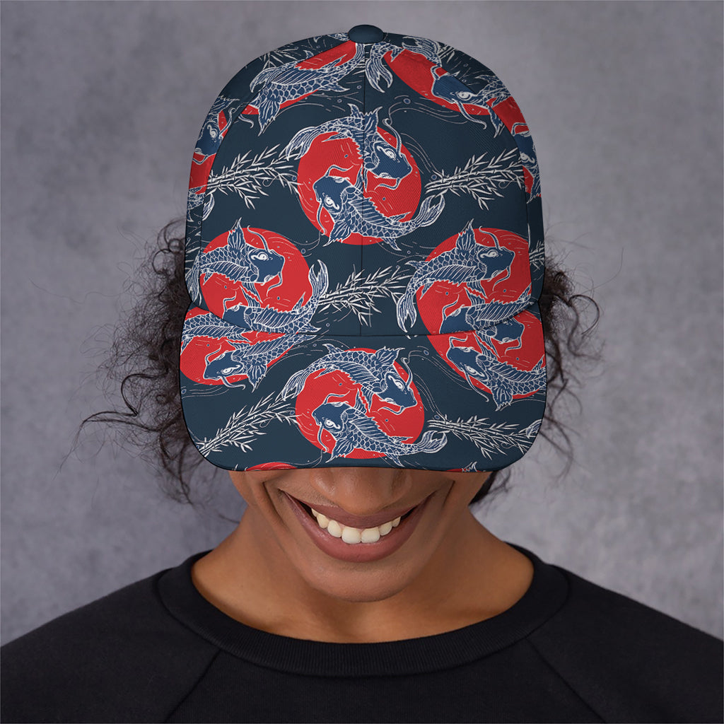 Japanese Koi Carp Fish Pattern Print Baseball Cap