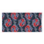 Japanese Koi Carp Fish Pattern Print Beach Towel