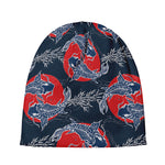 Japanese Koi Carp Fish Pattern Print Beanie