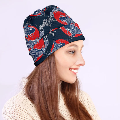 Japanese Koi Carp Fish Pattern Print Beanie