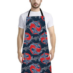 Japanese Koi Carp Fish Pattern Print Bib Apron With Pocket