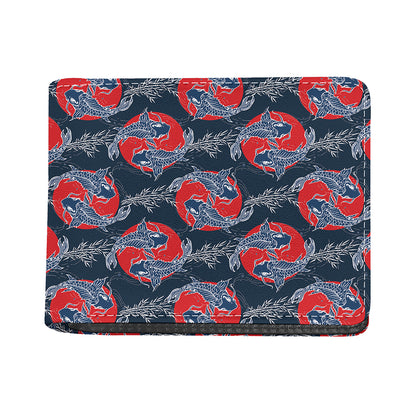 Japanese Koi Carp Fish Pattern Print Bifold Wallet