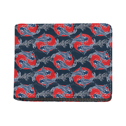 Japanese Koi Carp Fish Pattern Print Bifold Wallet