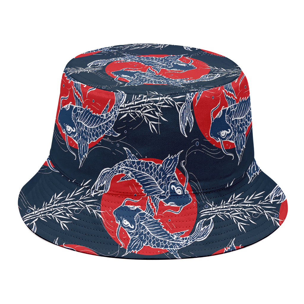 Japanese Koi Carp Fish Pattern Print Bucket Hat