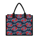 Japanese Koi Carp Fish Pattern Print Canvas Tote Bag