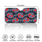 Japanese Koi Carp Fish Pattern Print Car Windshield Sun Shade