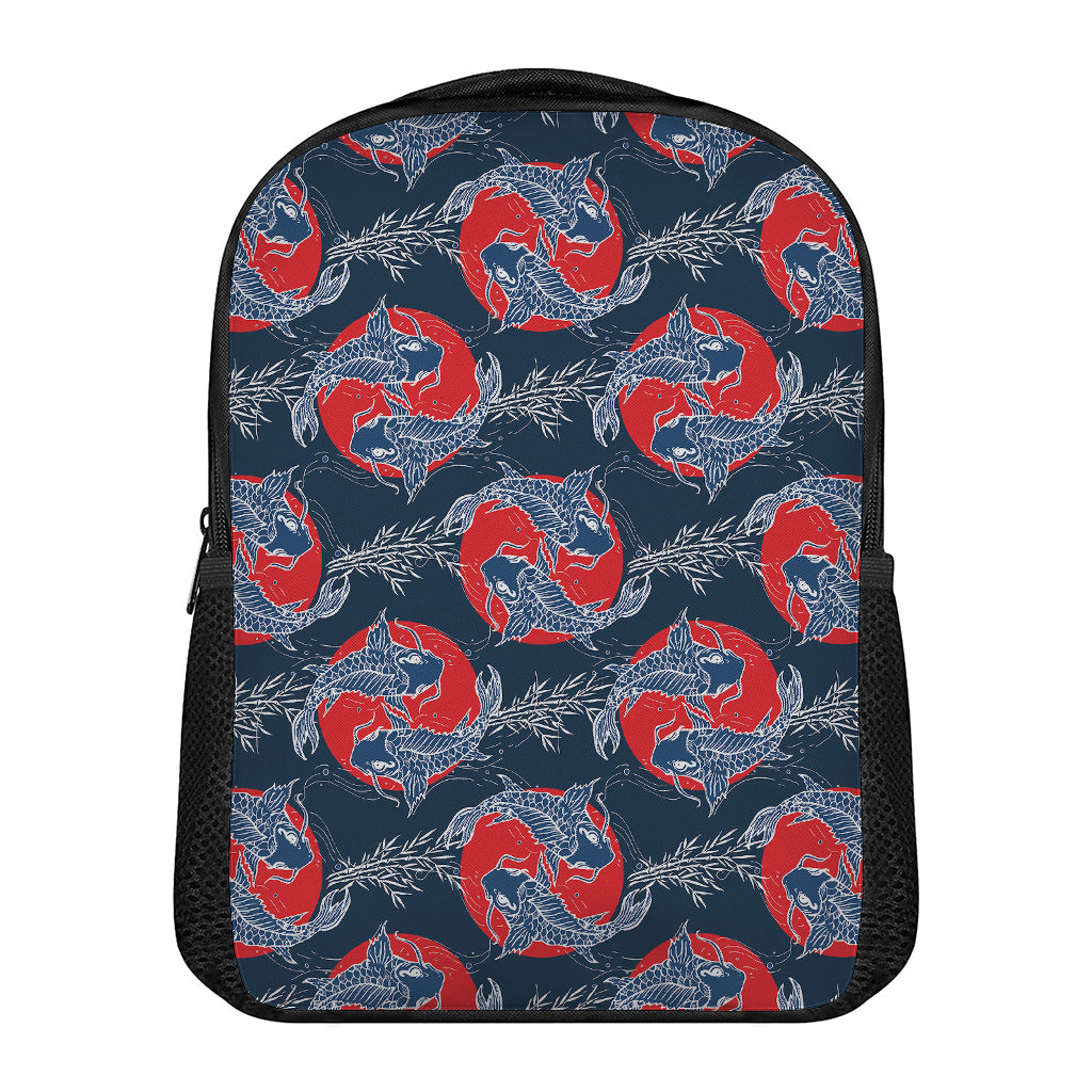 Japanese Koi Carp Fish Pattern Print Casual Backpack