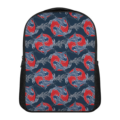 Japanese Koi Carp Fish Pattern Print Casual Backpack