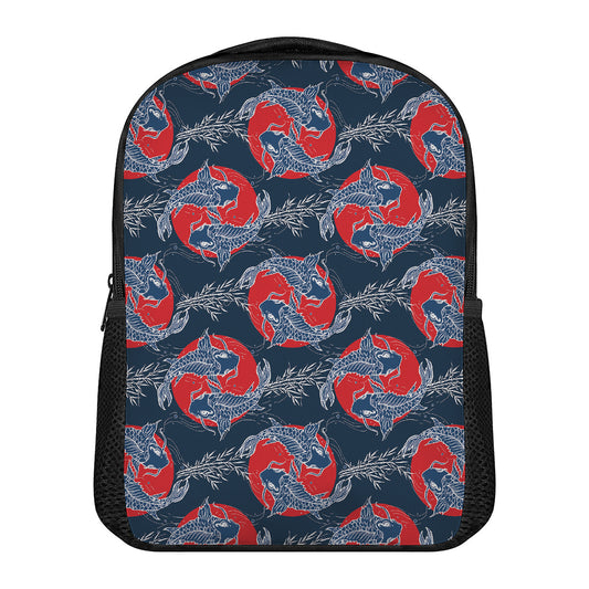 Japanese Koi Carp Fish Pattern Print Casual Backpack