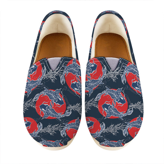 Japanese Koi Carp Fish Pattern Print Casual Shoes