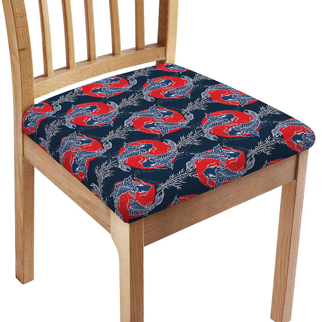 Japanese Koi Carp Fish Pattern Print Chair Cushion Cover