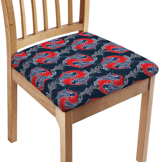 Japanese Koi Carp Fish Pattern Print Chair Cushion Cover