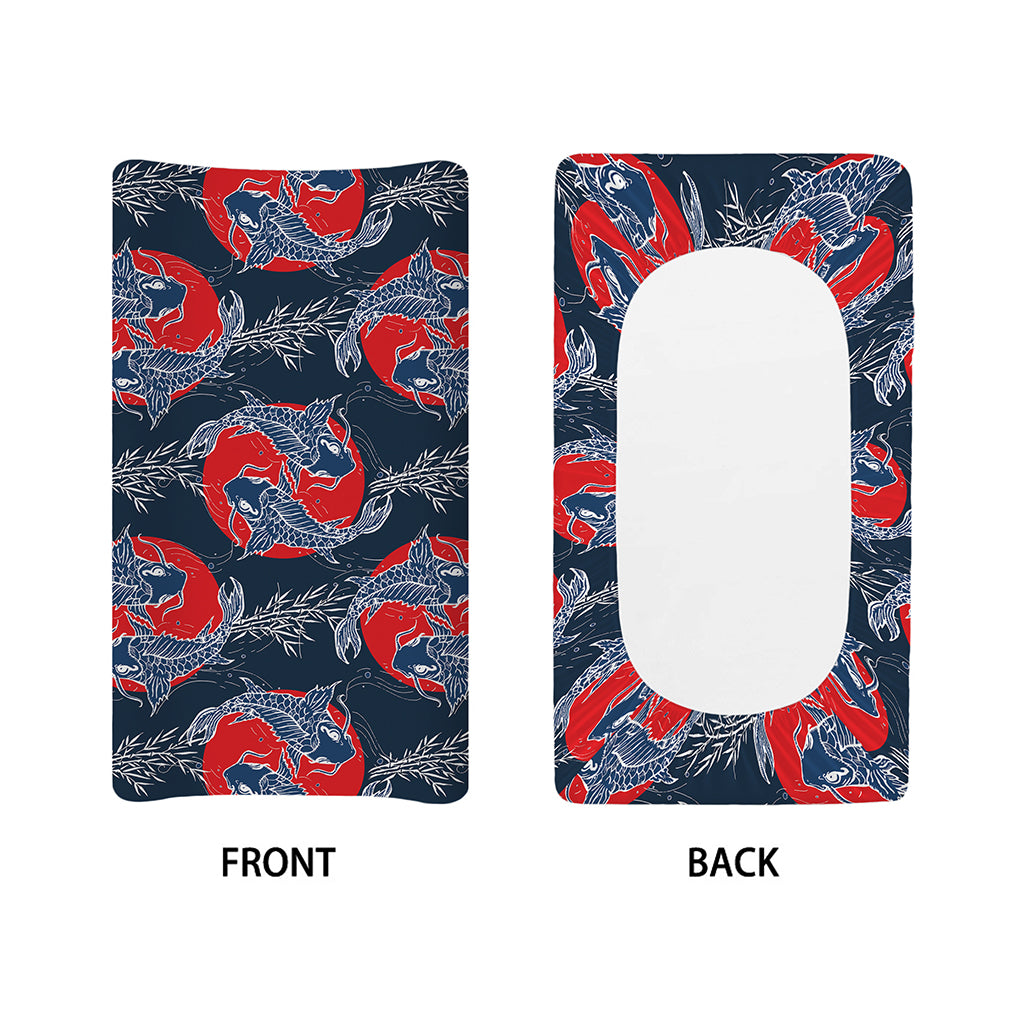 Japanese Koi Carp Fish Pattern Print Changing Pad Cover