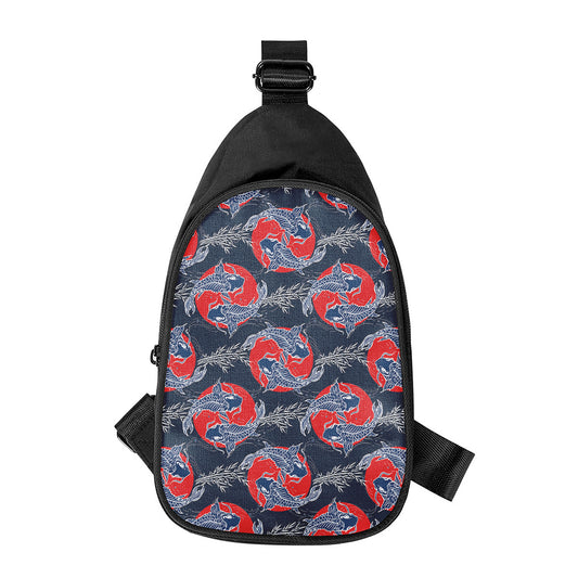 Japanese Koi Carp Fish Pattern Print Chest Bag