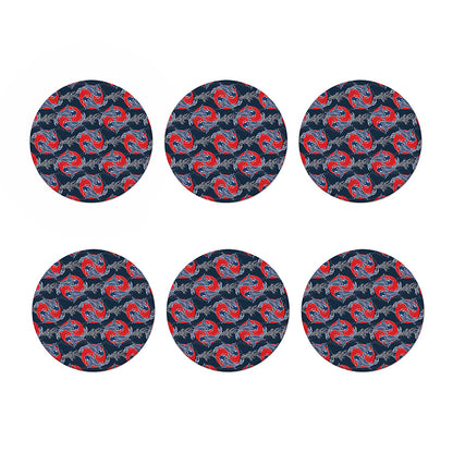 Japanese Koi Carp Fish Pattern Print Coaster Set