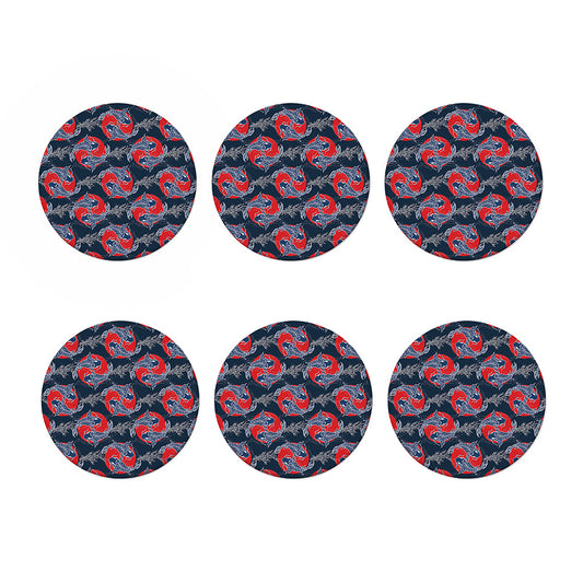 Japanese Koi Carp Fish Pattern Print Coaster Set