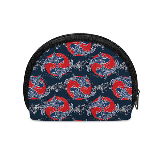 Japanese Koi Carp Fish Pattern Print Coin Purse