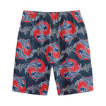Japanese Koi Carp Fish Pattern Print Cotton Shorts