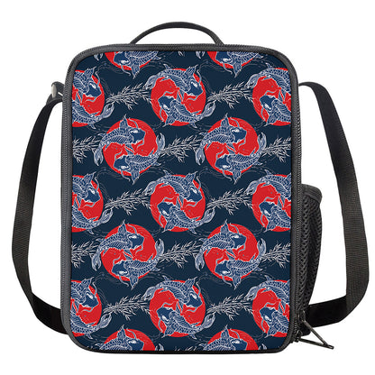 Japanese Koi Carp Fish Pattern Print Crossbody Lunch Bag