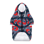 Japanese Koi Carp Fish Pattern Print Dog Zip Up Hoodie