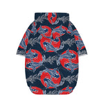 Japanese Koi Carp Fish Pattern Print Dog Zip Up Hoodie