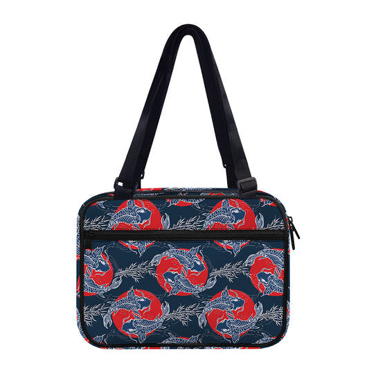 Japanese Koi Carp Fish Pattern Print Double Strap Bible Bag