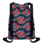 Japanese Koi Carp Fish Pattern Print Drawstring Backpack