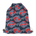 Japanese Koi Carp Fish Pattern Print Drawstring Bag