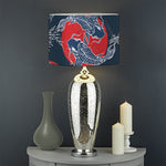 Japanese Koi Carp Fish Pattern Print Drum Lamp Shade