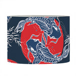 Japanese Koi Carp Fish Pattern Print Drum Lamp Shade