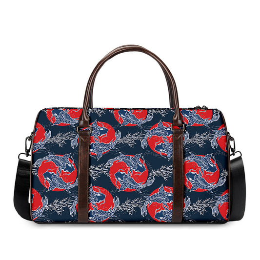 Japanese Koi Carp Fish Pattern Print Duffle Bag