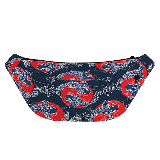 Japanese Koi Carp Fish Pattern Print Fanny Pack