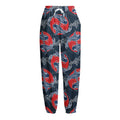 Japanese Koi Carp Fish Pattern Print Fleece Lined Knit Pants