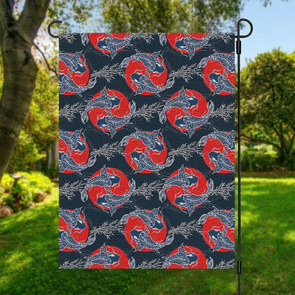 Japanese Koi Carp Fish Pattern Print Garden Flag