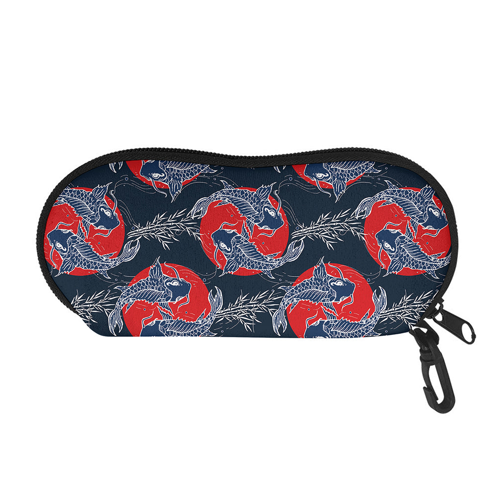 Japanese Koi Carp Fish Pattern Print Glasses Case