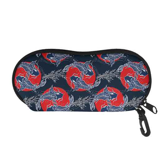 Japanese Koi Carp Fish Pattern Print Glasses Case