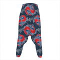 Japanese Koi Carp Fish Pattern Print Hammer Pants
