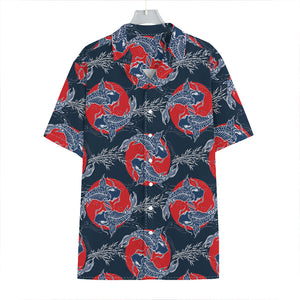 Japanese Koi Carp Fish Pattern Print Hawaiian Shirt