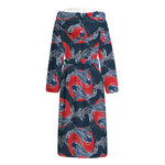 Japanese Koi Carp Fish Pattern Print Hooded Bathrobe