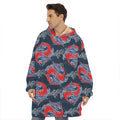 Japanese Koi Carp Fish Pattern Print Hoodie Blanket