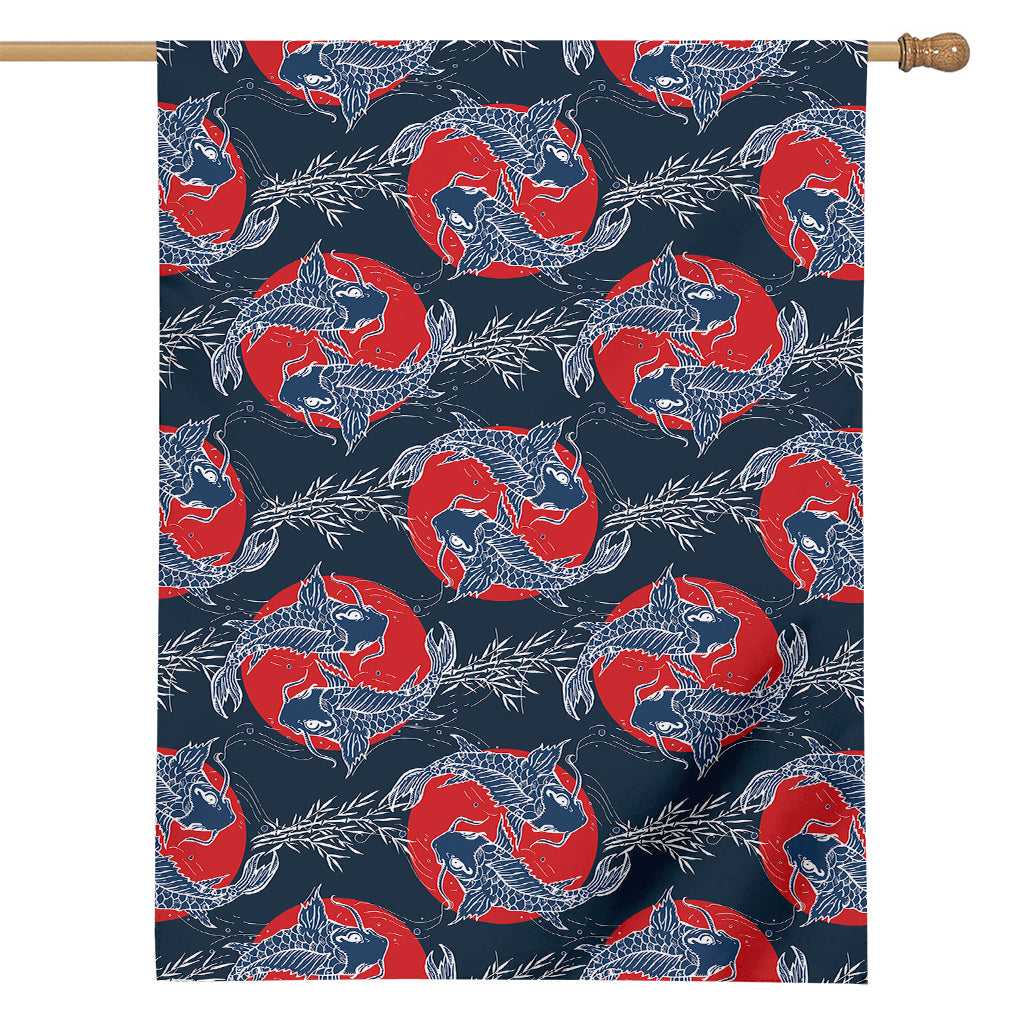 Japanese Koi Carp Fish Pattern Print House Flag
