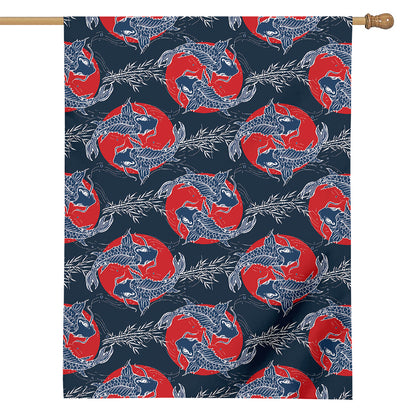 Japanese Koi Carp Fish Pattern Print House Flag