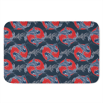 Japanese Koi Carp Fish Pattern Print Indoor Door Mat