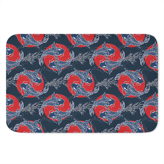 Japanese Koi Carp Fish Pattern Print Indoor Door Mat
