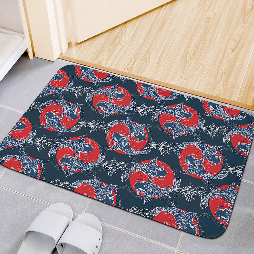 Japanese Koi Carp Fish Pattern Print Indoor Door Mat