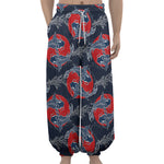 Japanese Koi Carp Fish Pattern Print Lantern Pants